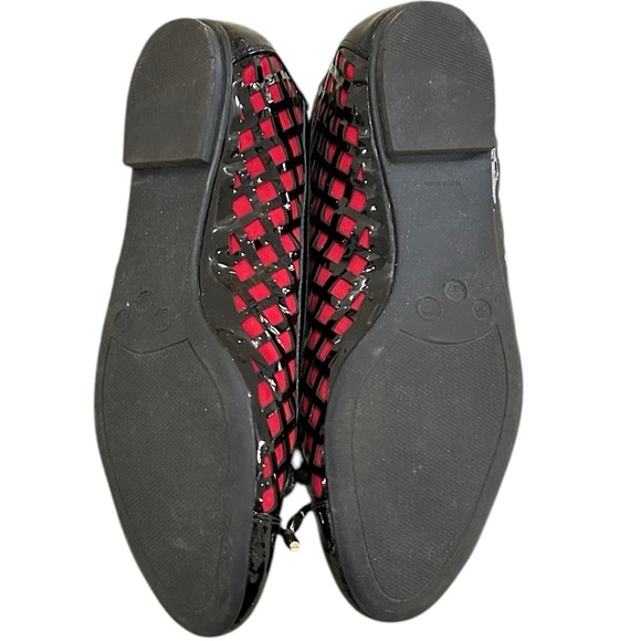 Fs/ny red & black patent laser cut round toe ballet flat shoes size 8 - Picture 8 of 9